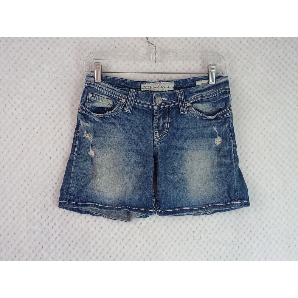 BKE Denim Stella Women's 26 Embroidered Distressed Stretch Jean Shorts